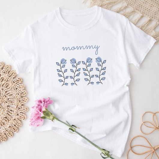 Bloemen Waterverf (blauw) T-shirt