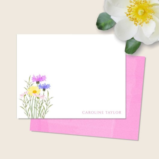 Bloemen Waterverf Bloem Lentepapier Notitiekaartje