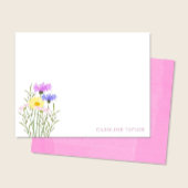Bloemen Waterverf Bloem Lentepapier Notitiekaartje