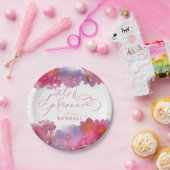 Bloemen Waterverf bloemblaadjes & Prosecco Papieren Bordje (Feest)