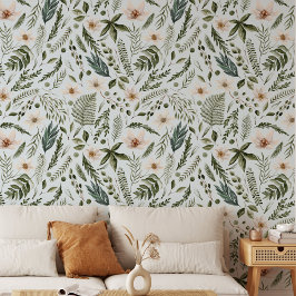 Bloemen Waterverf Bloemen Botanisch Patroon Behang