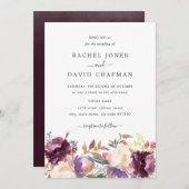 Bloemen Waterverf Bloom Huwelijksuitnodiging Kaart (Voorkant / Achterkant)