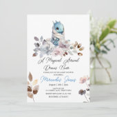 Bloemen Waterverf Blue Boy Dragon Baby shower Kaart (Staand voorkant)