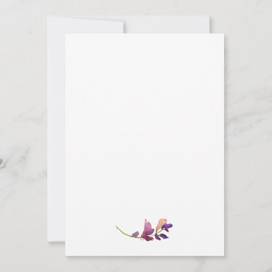 Bloemen Waterverf Blush Rozen Dank u kaart (Achterkant)