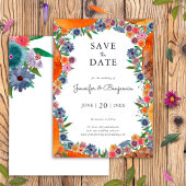 Bloemen Waterverf Boho Chic Widflower Bruiloft Save The Date
