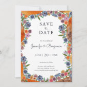 Bloemen Waterverf Boho Chic Widflower Bruiloft Save The Date (Voorkant)