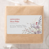 Bloemen Waterverf Botanisch Adreslabel Etiket (Insitu)