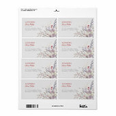 Bloemen Waterverf Botanisch Adreslabel Etiket (Full Sheet)