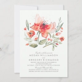 Bloemen Waterverf Botanische bruiloft Kaart