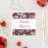  Bloemen Waterverf Bourgogne Rood Servetten (Insitu)