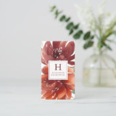 Bloemen Waterverf Bourgogne Verbrand Sinaasappel M Visitekaartje (Staand voorkant)