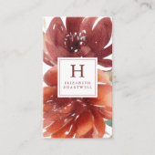 Bloemen Waterverf Bourgogne Verbrand Sinaasappel M Visitekaartje (Voorkant)