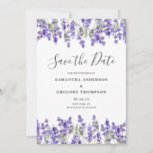 Bloemen Waterverf Bruiloft Flat Save The Date Kaar (Voorkant)