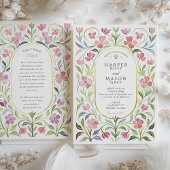  Bloemen Waterverf bruiloft Kaart