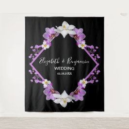 Bloemen Waterverf Bruiloft Photo Booth Achtergrond Wandkleed