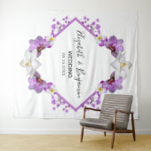 Bloemen Waterverf Bruiloft Photo Booth Achtergrond Wandkleed (In Situ (horizontaal))