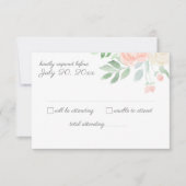 Bloemen Waterverf bruiloft RSVP Kaart (Voorkant)