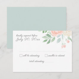 Bloemen Waterverf bruiloft RSVP Kaart