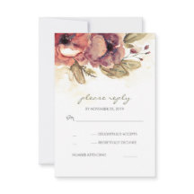 Bloemen Waterverf Bruiloft RSVP Kaarten