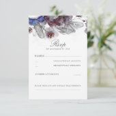 Bloemen Waterverf Bruiloft RSVP Kaarten Kaartje (Staand voorkant)