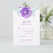 Bloemen waterverf bruiloft RSVP kaarten Kaartje (Staand voorkant)