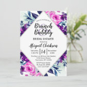 Bloemen Waterverf Brunch & Bubbly Vrijgezellenfees Kaart (Staand voorkant)