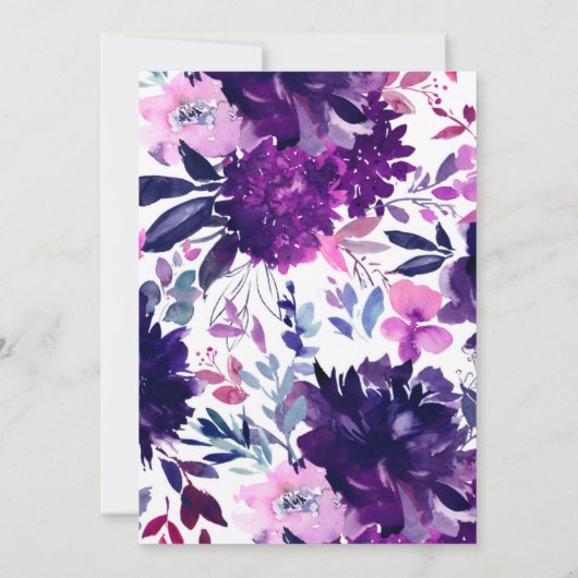 Bloemen Waterverf Brunch & Bubbly Vrijgezellenfees Kaart (Achterkant)