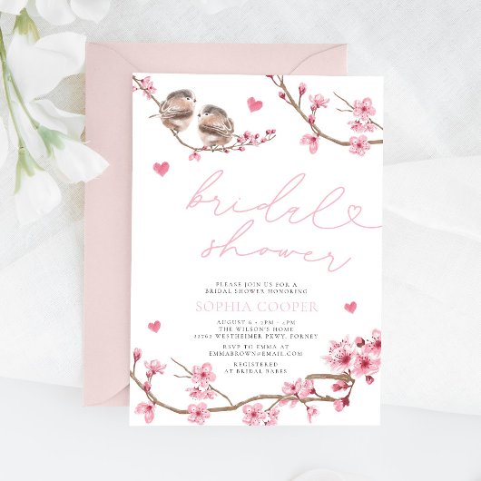 Bloemen Waterverf Cherry Blossom Vrijgezellenfeest Kaart