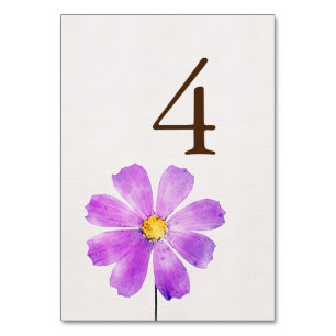 Bloemen Waterverf Cosmos Daisy Terracotta Bruiloft Kaart