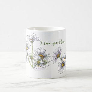 Bloemen Waterverf Daisy I Love You Nana Gift Koffiemok