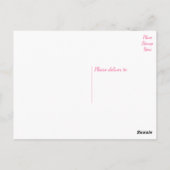 Bloemen Waterverf Dank u Bloemen Roze Fuchsia Briefkaart (Achterkant)