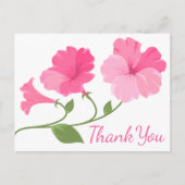 Bloemen Waterverf Dank u Bloemen Roze Fuchsia Briefkaart (Voorkant)