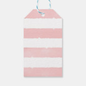 Bloemen Waterverf Dank u Label, blauw, roze Cadeaulabel (Achterkant)