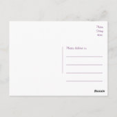 Bloemen Waterverf Dank u Paarse Bloem Briefkaart (Achterkant)