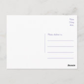 Bloemen Waterverf Dank u Paarse Bloem Briefkaart (Achterkant)