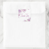 Bloemen Waterverf Dank u Purple Flowers Bruiloft Vierkante Sticker (Tas)