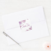 Bloemen Waterverf Dank u Purple Flowers Bruiloft Vierkante Sticker (Envelop)