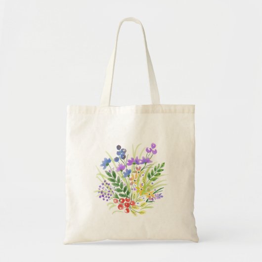 Bloemen, waterverf, decoratieve afbeeldingen tote bag (Voorkant)