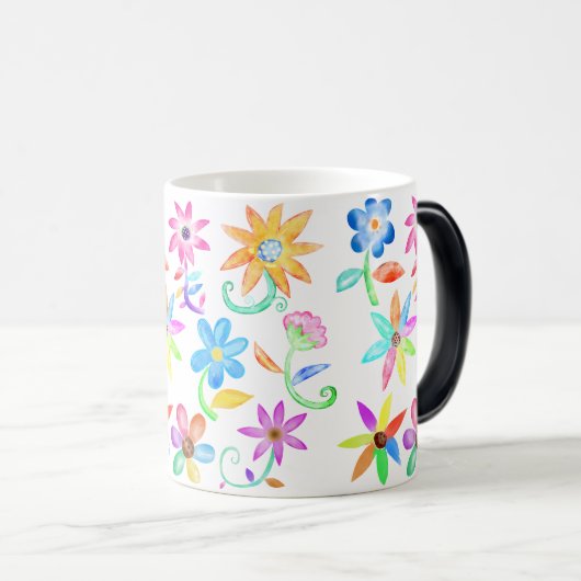 Bloemen Waterverf Delight: Keuken Decor Magische Mok (Voorkant rechts)