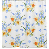 Bloemen Waterverf Douchegordijn met narcissen (Voorkant)