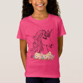 Bloemen Waterverf Eenhoorn T-shirt (Voorkant)