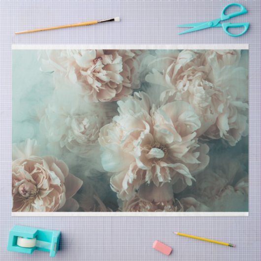 Bloemen  Waterverf Effect Pioenrozen Decoupage Tissuepapier (Craft)