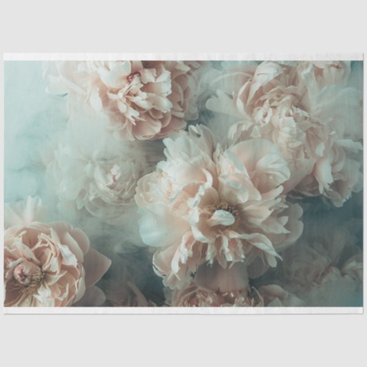 Bloemen Waterverf Effect Pioenrozen Decoupage Tissuepapier (Voorkant)