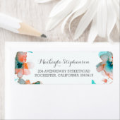 Bloemen Waterverf Elegant Bruiloft Etiket (Insitu)