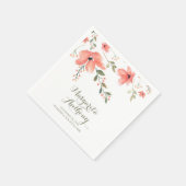 Bloemen Waterverf Elegant Bruiloft Servetten (Hoek)