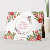 Bloemen Waterverf Elegant Moederdag Kaart (Voorkant)