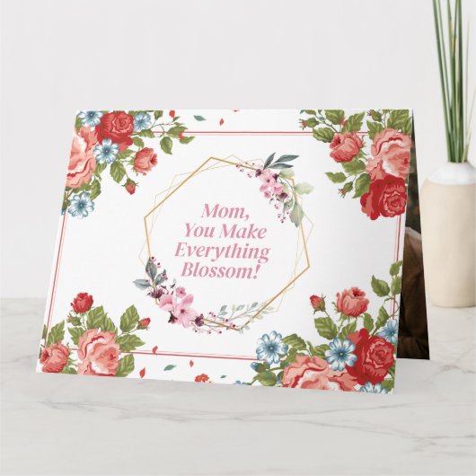 Bloemen Waterverf Elegant Moederdag Kaart (Voorkant)