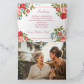 Bloemen Waterverf Elegant Moederdag Kaart (Binnen)