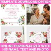 Bloemen Waterverf Elegant Moederdag Kaart