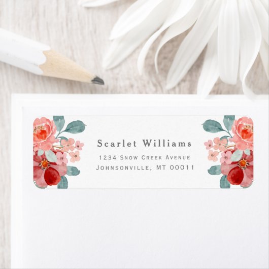 Bloemen Waterverf Eucalyptus herfst bruiloft Etiket (Insitu)